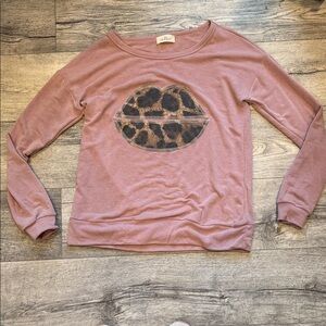 Pink Leopard Lips Sweatshirt